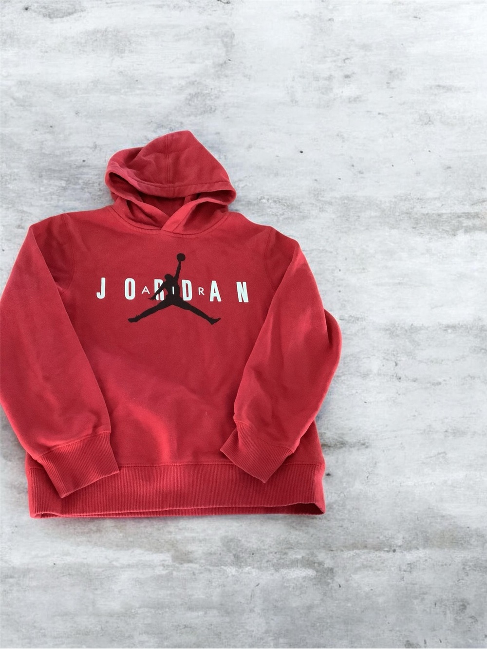 Kids Jordan Red Hoodie with Black Jumpman Logo